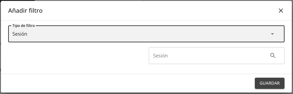Filtro sesiones