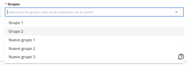Selección de grupos