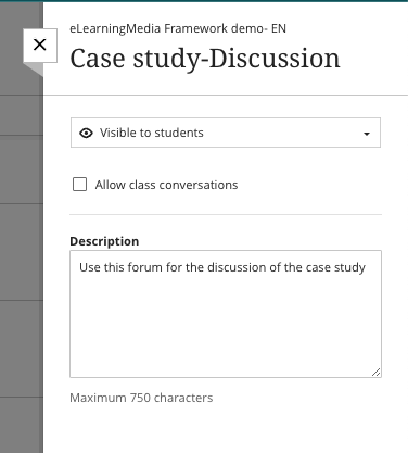 Editing forum activity