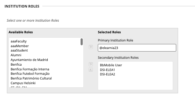 User roles
