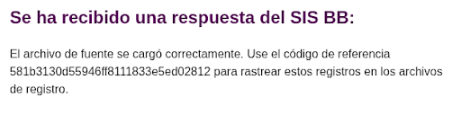 Confirmation message