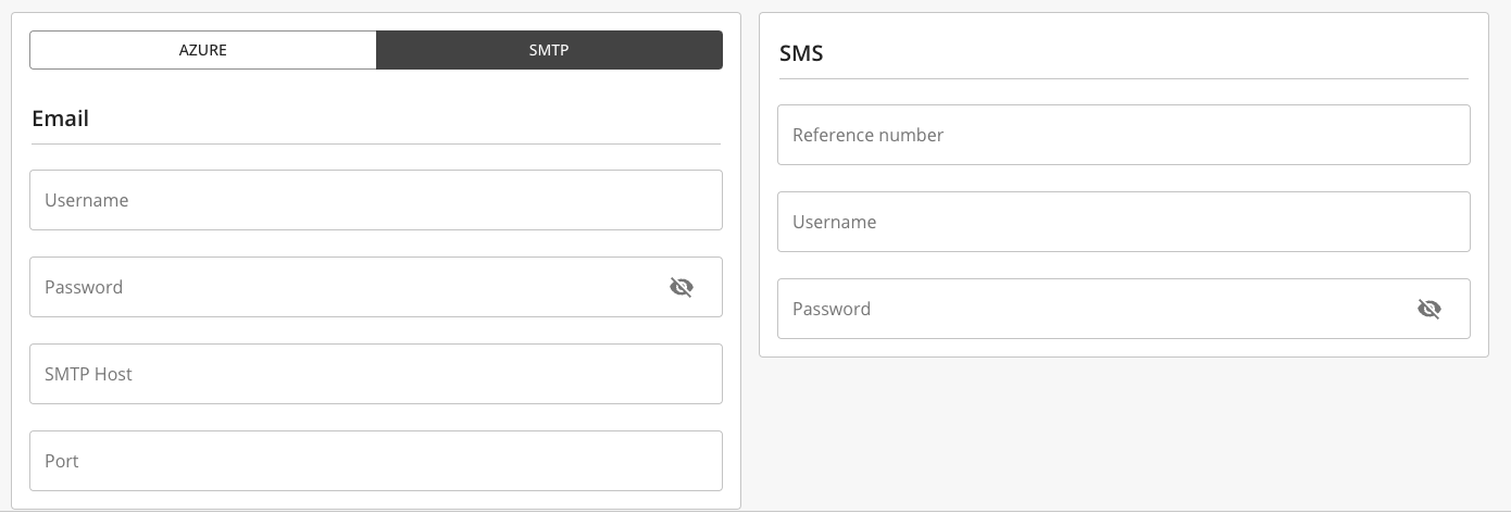 Email and SMS Configuration