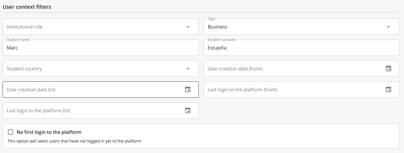 Course Context Filters