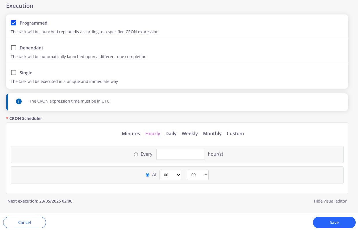 Visual CRON Editor
