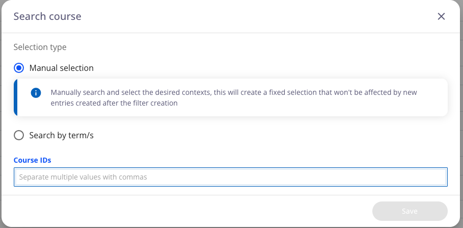Manual Course Search